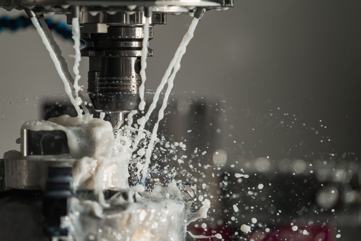 Close Up CNC with liquid